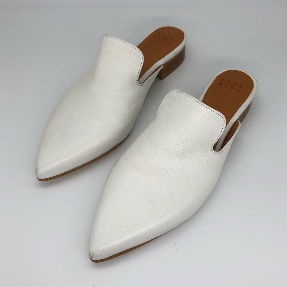 Alex + Alex Pointed Mules In White - image 5